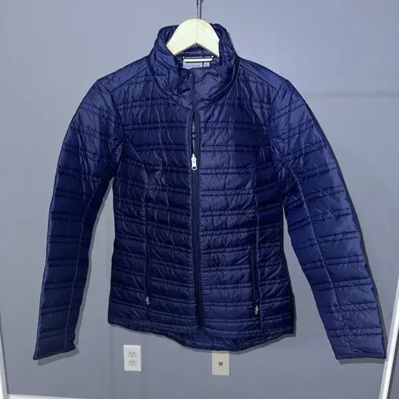 Athleta featherless whisper puffer jacket navy size XS - Picture 2 of 12